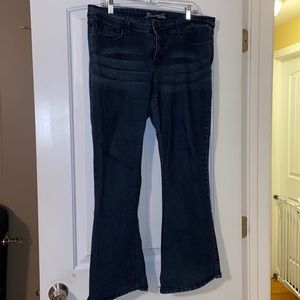 Dark wash boot cut jeans